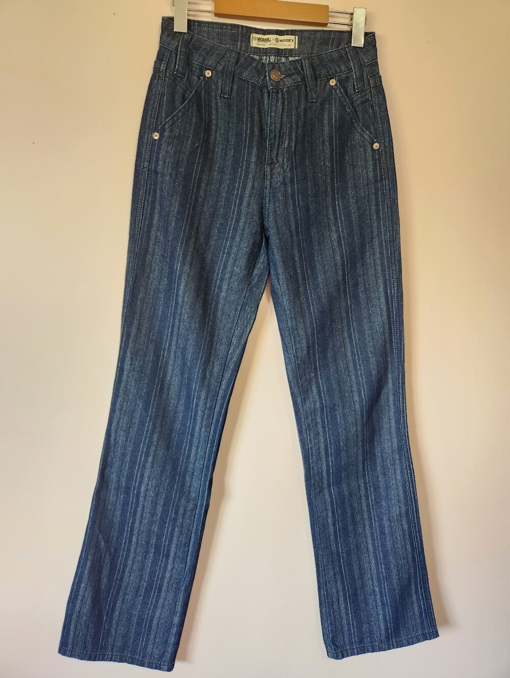 Rock & Roll Denim x Hooey High Rise Bootcut Striped Western Jeans W24 L34